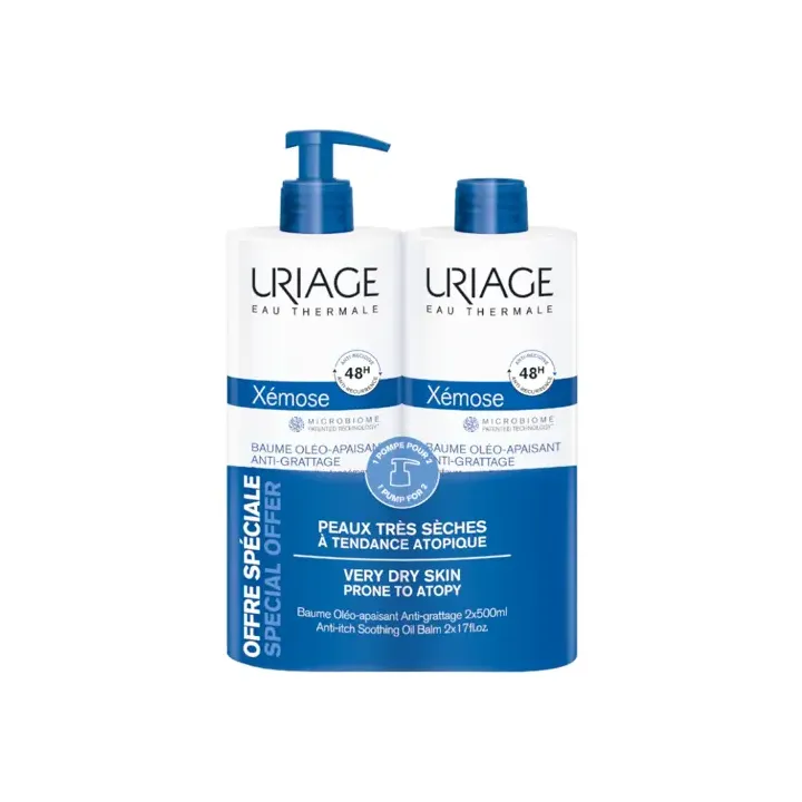 Xémose baume oléo-apaisant Uriage - lot de 2 flacons de 500ml