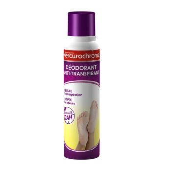Déodorant anti transpirant pieds Mercurochrome - spray de 150 ml