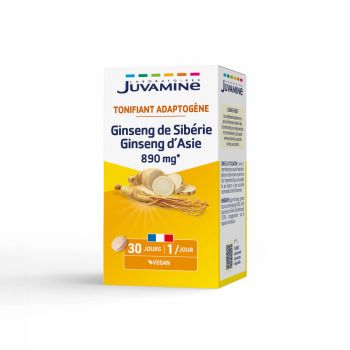 Ginseng de Sibérie ginseng d'Asie Juvamine - boîte de 30 comprimés