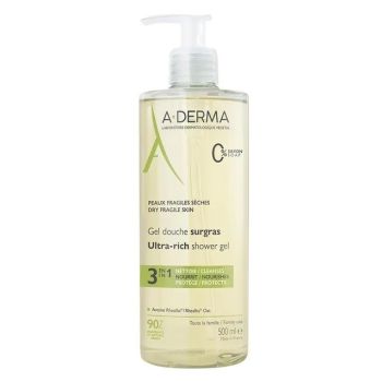 Gel douche surgras A-Derma - flacon-pompe de 500ml