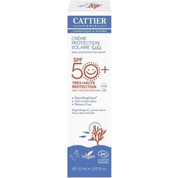 Crème solaire bébé SPF50+ Cattier - flacon pompe de 50ml