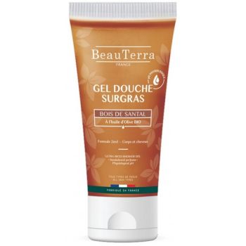 Gel douche surgras bois de santal Beauterra - tube de 100ml