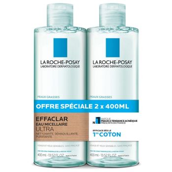 Effaclar eau micellaire ultra La Roche Posay - offre spéciale 2x400ml