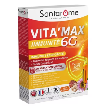 Vita'Max immunité 6G Santarome - boite de 20 ampoules de 10ml
