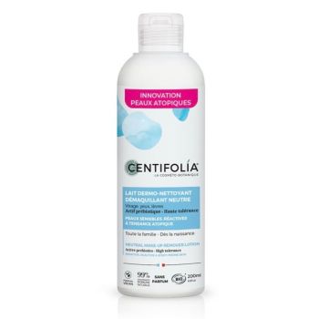 Lait dermo-nettoyant démaquillant neutre bio Centifolia - flacon de 200ml