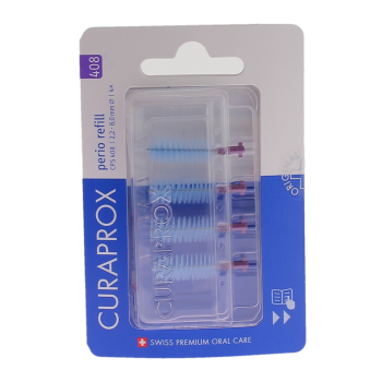Recharge brossettes interdentaires perio refill taille 408 Curaprox - boite de 4 recharges