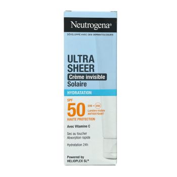 Ultra Sheer cr&egrave;me invisible solaire hydratation SPF50 Neutrogena - tube de 50ml