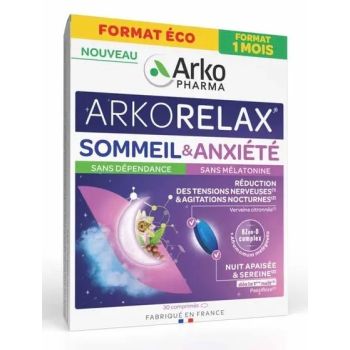 Arkorelax sommeil & anxiété Arkopharma - boîte de 30 comprimés