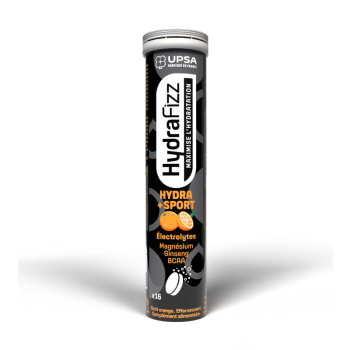 HydraFizz hydra+sport goût orange Upsa - tube de 16 comprimés effervescents