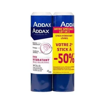 Stick hydratant lèvres Addax - lot de 2 sticks offre spéciale 2ème-50%
