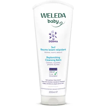 Baume lavant 3 en 1 relipidant Weleda Baby Derma - tube de 200ml