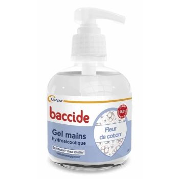 Gel hydroalcoolique fleur de coton Baccide - flacon-pompe de 300ml