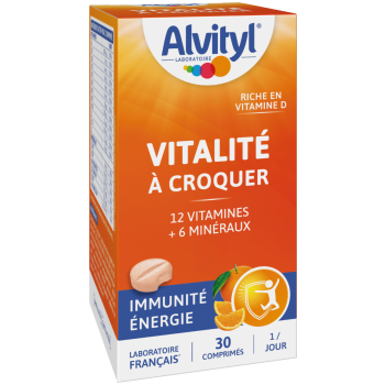 Vitalité à croquer goût orange Alvityl - boite de 30 comprimés