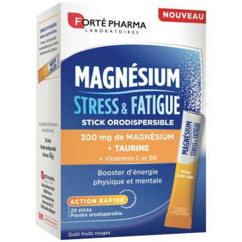 Magnésium stress & fatigue Forté Pharma - boite de 20 sticks