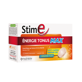 Stim E énergie tonus Max Nutreov - boîte de 30 comprimés effervescents