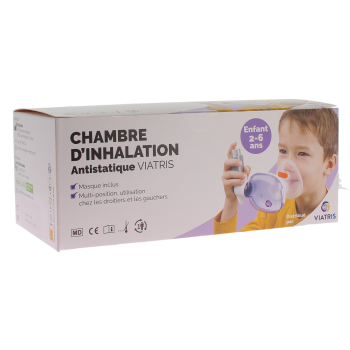 Chambre d'inhalation antistatique enfant 2 à 6 ans Viatris - boite d'une chambre d'inhalation