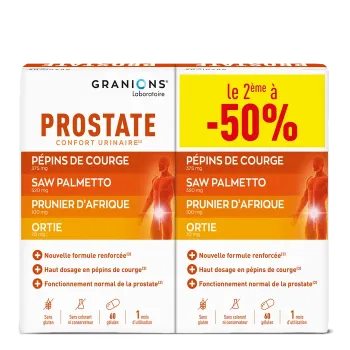 Prostate confort urinaire Granions - 2 boîtes de 60 gélules
