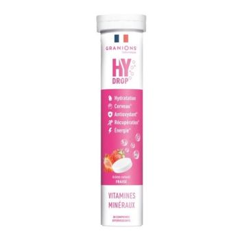 Hydrop solution d'hydratation arôme fraise Granions - tube de 20 comprimés effervescents 