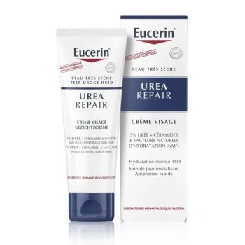 Urea Repair crème visage 5% urée peaux très sèches Eucerin - tube de 50ml