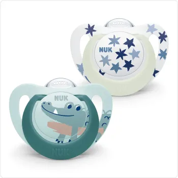 Sucette Starlight day & night 6-18mois NUK - lot de 2 sucettes