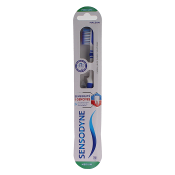 Brosse à dents sensibilité gencives Medium Sensodyne - une brosse à dents