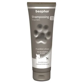 Shampooing pour chien pelage blanc PH neutre Beaphar - tube de 250ml