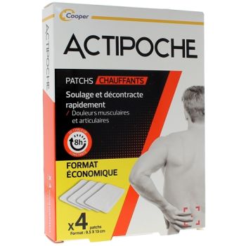 Actipoche Patch chauffant douleurs musculaires Cooper - boite de 4 patchs