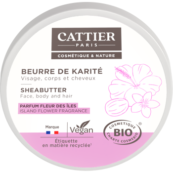 Beurre de Karité parfum fleurs des îles bio Cattier - pot 100 g