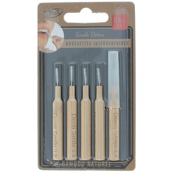 Brossettes interdentaires Bambou Naturel Smile Détox 0,9 mm Denti'Smile - 5 pièces