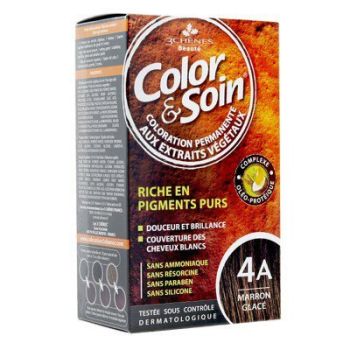 Color & soin coloration permanente marron glacé 4A Les 3 chênes - 1 kit