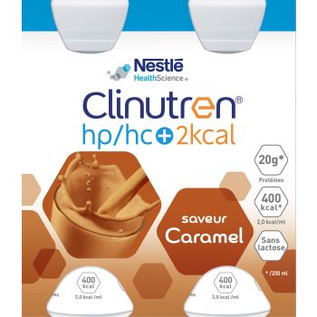 Clinutren HP/HC +2Kcal saveur caramel - 4 bouteilles de 200 ml