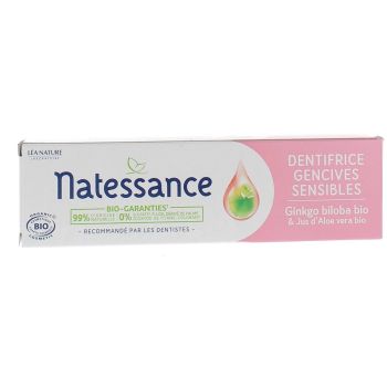 Dentifrice gencives sensibles bio Natessance - tube de 75 ml
