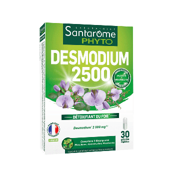 Desmodium 2500 Détoxifiant du foie Santarôme Phyto - boîte de 30 gélules