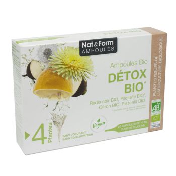 Détox bio Nat&Form - boite de 20 ampoules