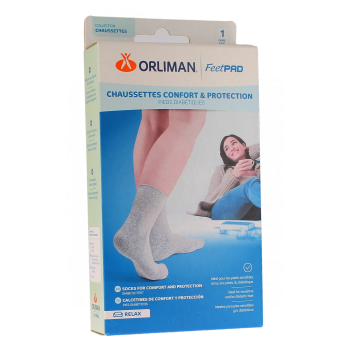 FeetPAD chaussettes confort et protection pieds diabétiques mixte Orliman - une paire