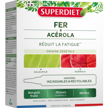 Fer + acérola Superdiet - boîte de 20 unidoses