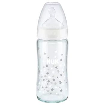 First Choice + Biberon verre 0-6 mois NUK - biberon de 240 ml