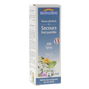Fleurs de Bach Secours Nuit paisible 40N Spray bio Biofloral - spray de 25ml