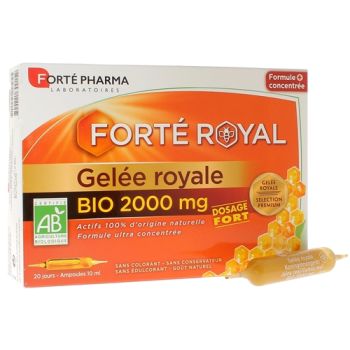 Forté Royal Gelée royale bio 2000mg dosage fort Forté Pharma - boîte de 20 ampoules
