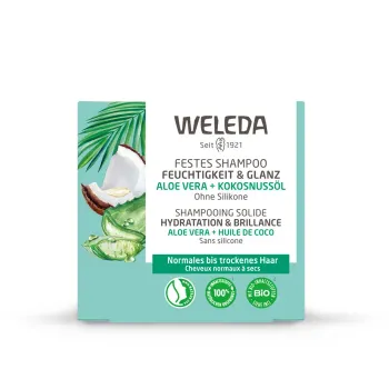 Shampooing solide hydratation et brillance Weleda - pain de 50g