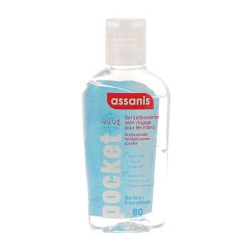 Gel antibactérien pocket sans rinçage pour les mains Assanis - tube de 80ml