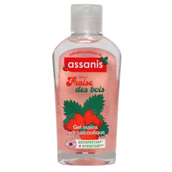Gel hydroalcoolique Fraise des bois Assanis - flacon de 80ml