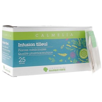 Infusion tilleul Calmelia plantes médicinales Marque Verte - boite de 25 sachets