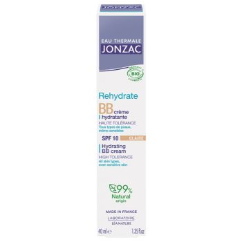 Rehydrate BB crème hydratante bio SPF 10 teinte claire Jonzac - tube de 40ml