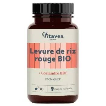 Levure de riz rouge bio + coriandre bio Vitavea - boîte de 30 gélules