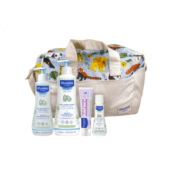Les indispensables de bébé Mustela - un sac contenant 5 produits