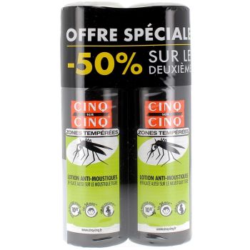 Lotion Anti-Moustiques Zones Tempérées Cinq sur Cinq - 2 sprays de 100 ml