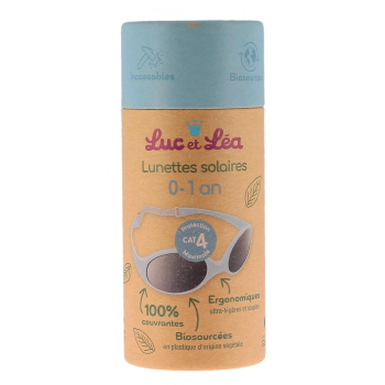 Lunettes solaires biosourcées catégorie 4 0-1 an bleu dragée Luc et Léa - 1 paire de lunettes