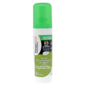 Spray anti-moustiques et tiques zone tropicale et zone tempérée Parasidose - spray de 100ml