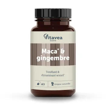 Maca et gingembre dynamisant sexuel Vitavea - pot de 40 gélules